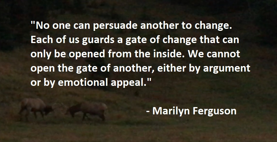 Marilyn Ferguson - cannot persuade others to change